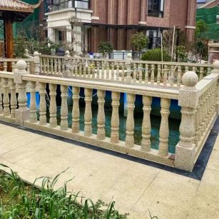 衡水黄金麻花岗岩石材栏杆，扶手，将军柱，花瓶柱