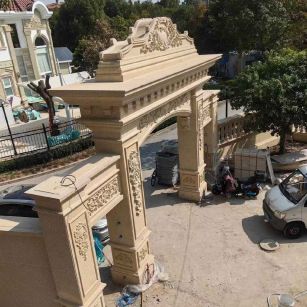 衡水 黄金麻荔枝面花岗岩别墅门楼