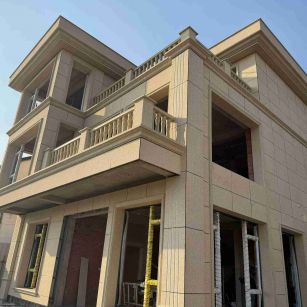 衡水 黄金麻花岗岩石材荔枝面外墙干挂效果展示