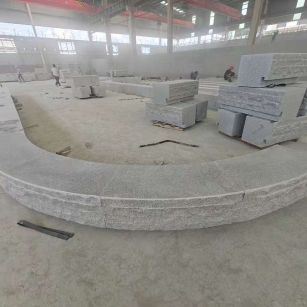 衡水 芝麻白异形坐凳，自然面光面弧形加工