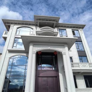 衡水白麻别墅外墙干挂石材效果示例