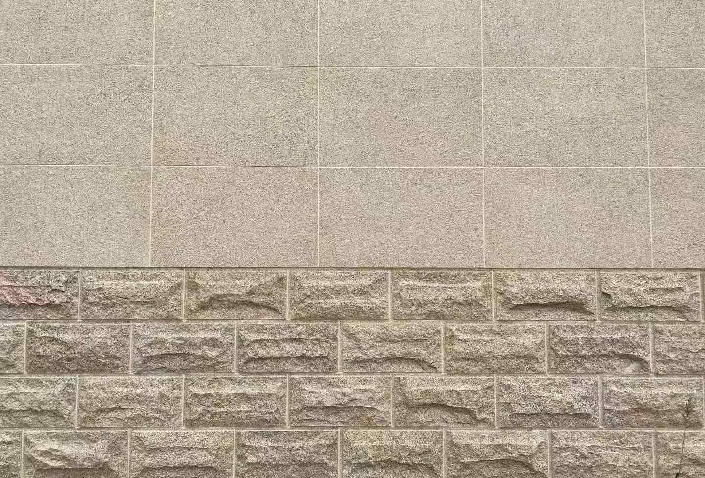 衡水 黄金麻自然面蘑菇石配荔枝面干挂