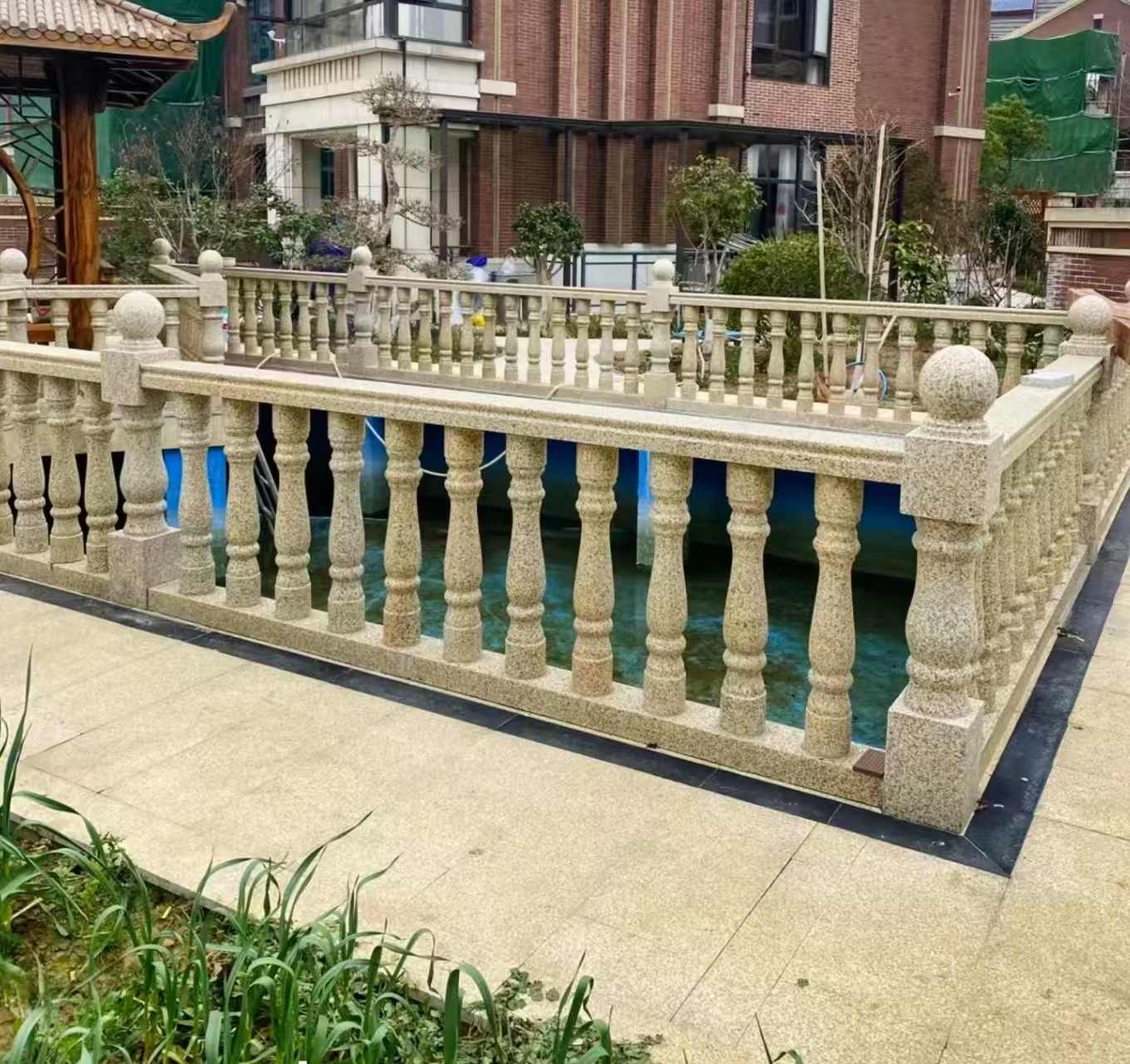 衡水黄金麻花岗岩石材栏杆，扶手，将军柱，花瓶柱