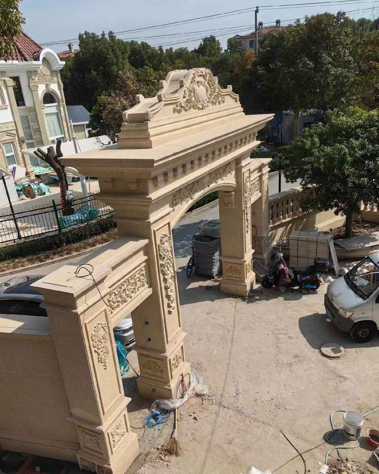 衡水 黄金麻荔枝面花岗岩别墅门楼