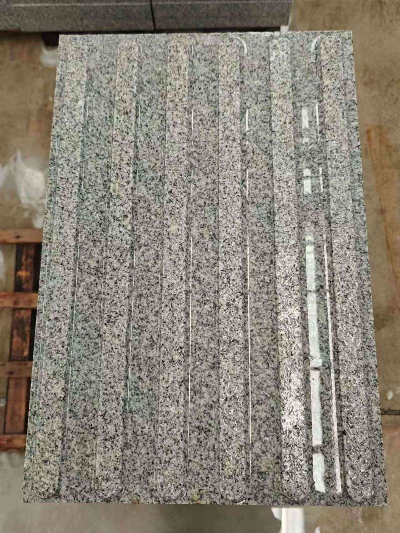 衡水 芝麻白花岗岩荔枝面雕刻盲道，盲条