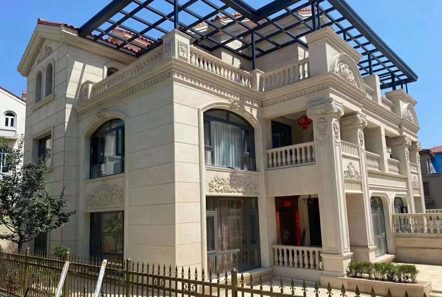 衡水 黄金麻花岗岩荔枝面别墅外墙干挂